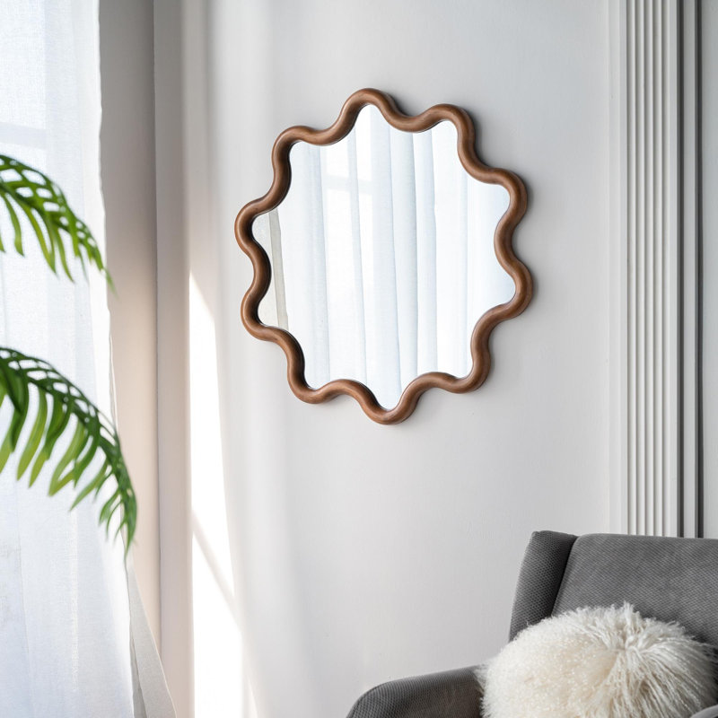 Miroir d'appoint en bois avec cadre unique