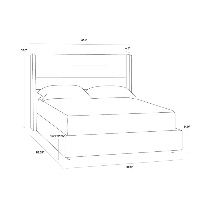 Trashon Upholstered Platform Bed - Grey, Quarry, Queen