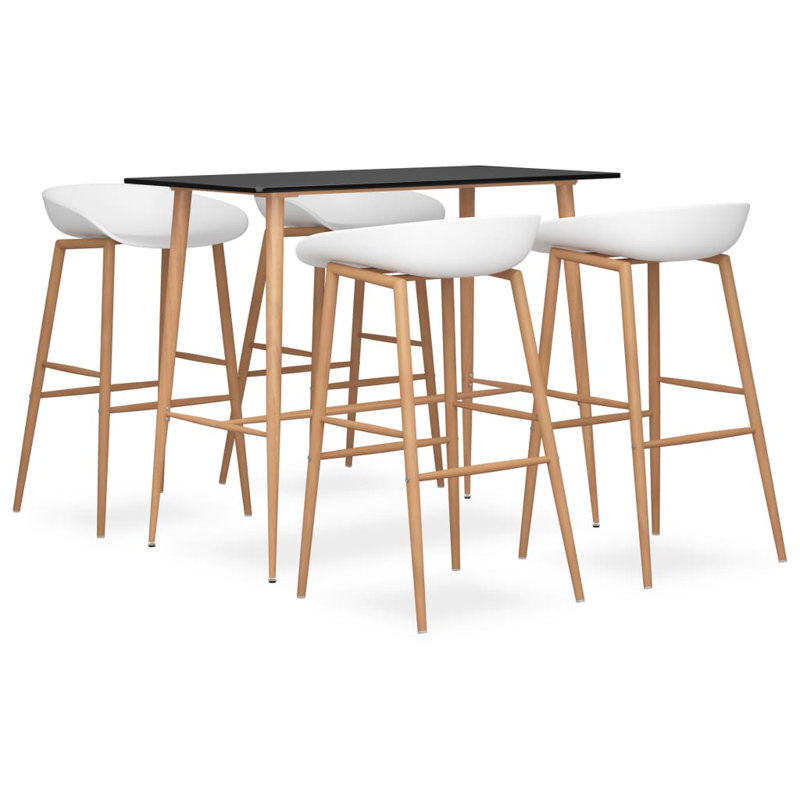 Barker 4 - Person Dining Set, Black, Grey/Black