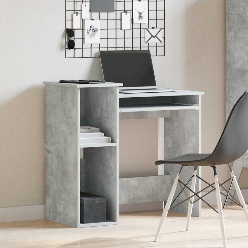 Basanta Computer Desk, Concrete Grey