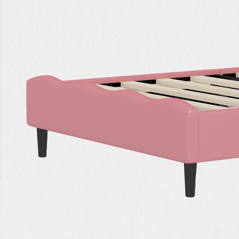 Crown PU Leather Princess Bed, Twin