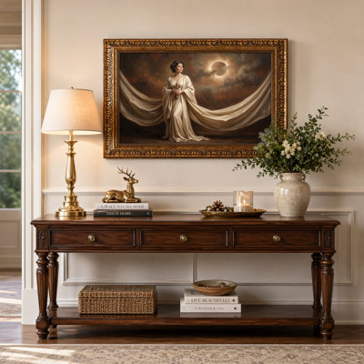 Walnut Gold Framed,Canvas Wall Art for Living Room, Bedroom, Office or Entryway – Decorative Wall Decor with Elegant Woman