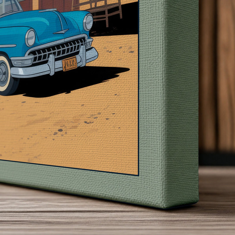 Oasis Diner Retro - Wrapped Canvas, 18x12 - 45.7 x 30.5 cm, Sage Border