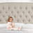 Linen Fabric Upholstered Bed,Tufted Headboard Adjustable Height Bed Frame-296883930-296883920