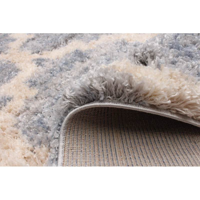 Tapis gris / bleu clair Jadarrious, Rectangle 3 pi 11 po x 5 pi 7 po