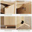 Buffet d'appoint cannelé avec rangement, buffet 4 portes, armoire d'appoint moderne Mid-Century avec tablettes