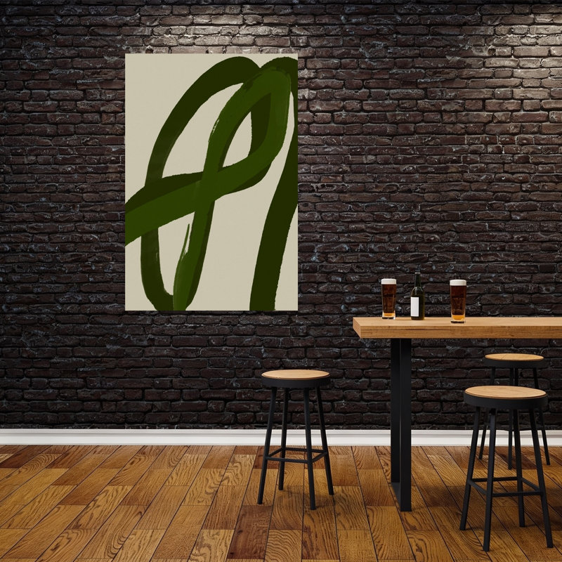 Verdant Curves Abstract Contemporary Minimalist Wall Art Print, 152.4cm H x 101.6cm W