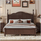 Full Size Retro Platform Bed with Wooden Slat Support