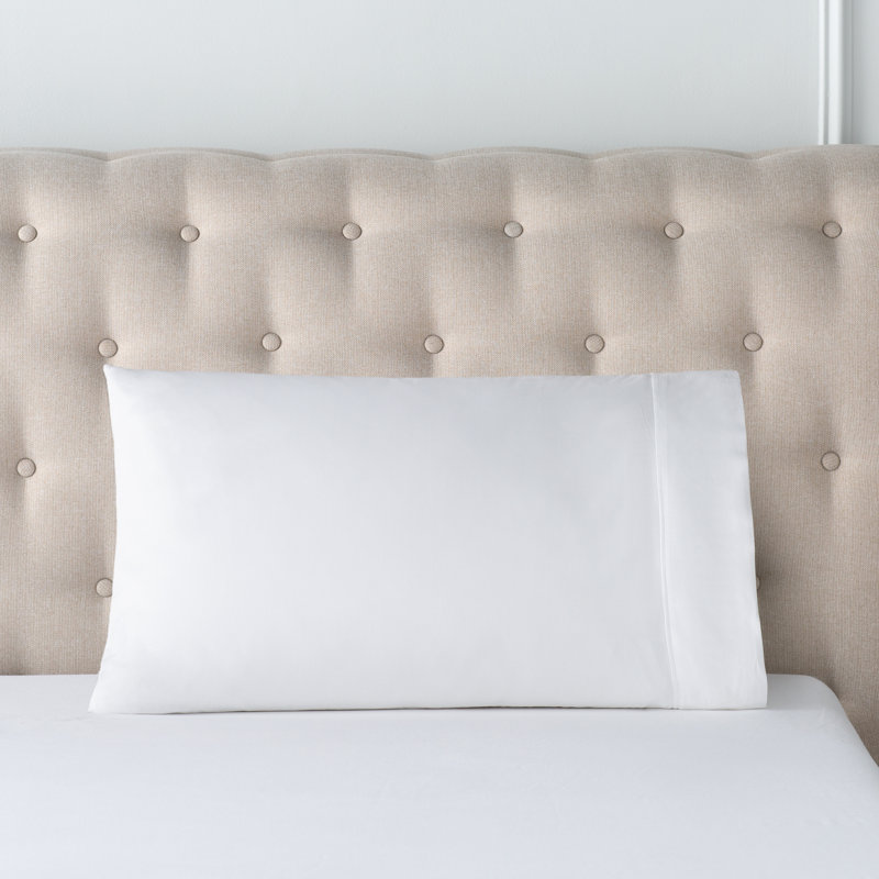 Soprano 420 Thread Count Egyptian-Quality Cotton Sateen Pillowcase, White, King Pillowcase