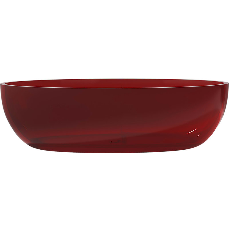 Opal 67'' x 31.4'' Soaking Stone Bathtub, Deep Red