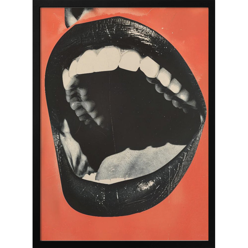 Pop Art & Retro "The Mouth" Framed Print Wall Art, 30" H x 20" W