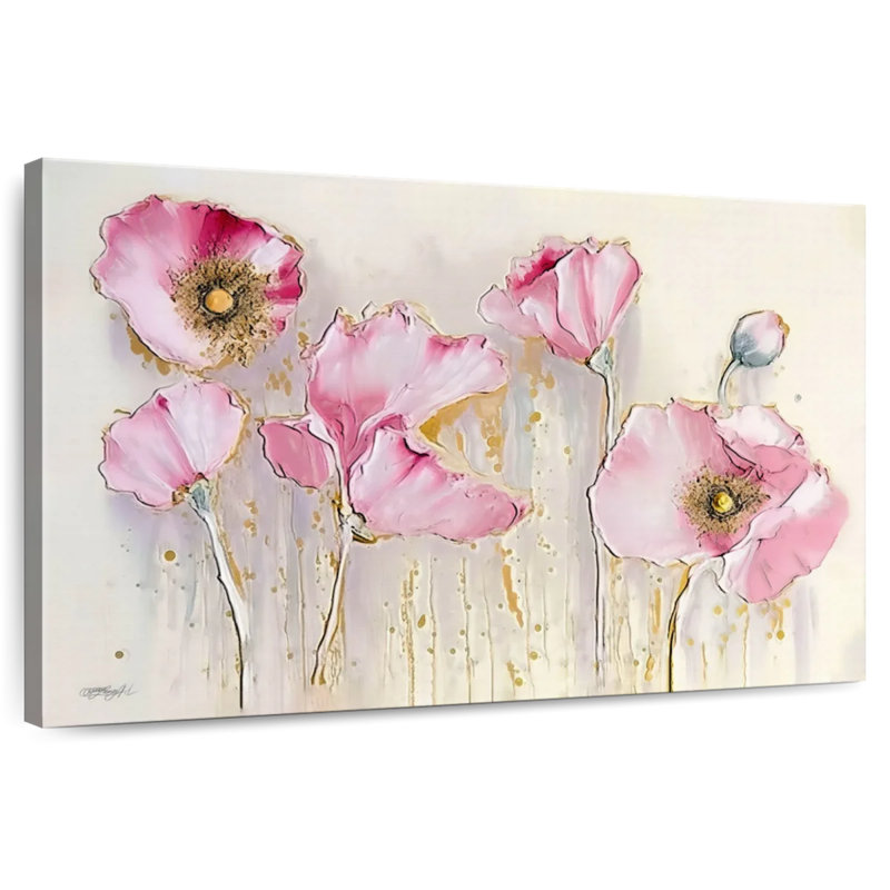 Harnek Spring Contemporary Pale Poppies, 20" H x 30" W