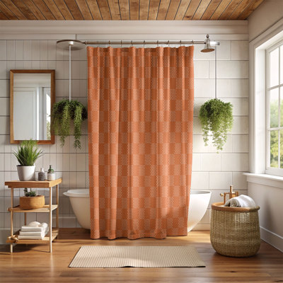 Orange Polka - Premium Shower Curtain