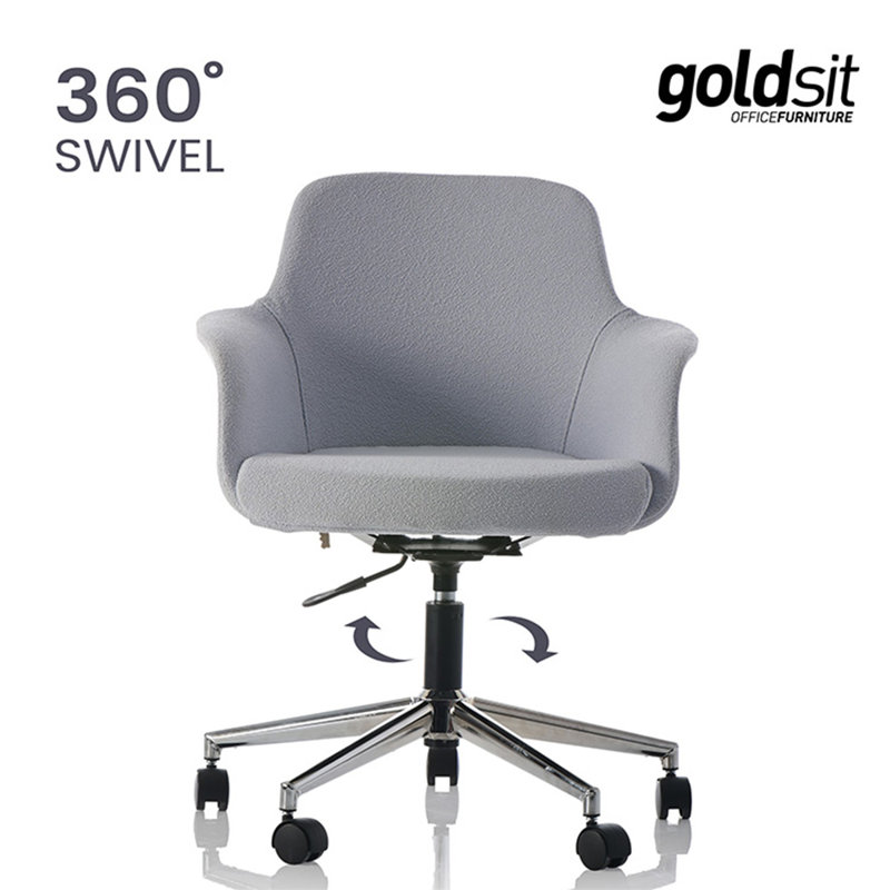 Chaise de bureau en polyester Leighlan, Bleu