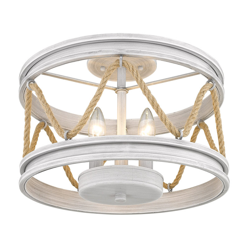 Plafonnier semi-encastré 3 lumières 14,75 po Davy, Bois flottant gris