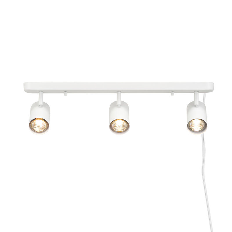 Matte White 22" Steel 3-Light Plug-In Track Fixture