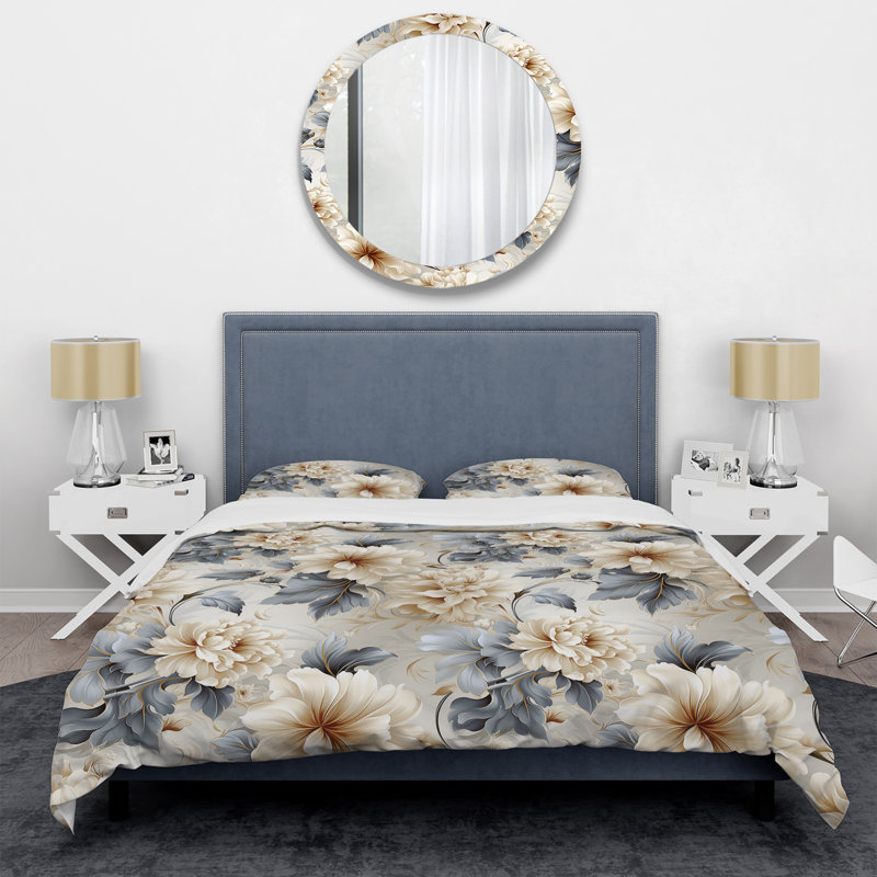 Ensemble de housse de couette Ethereal Rococo Flourish Victorian, Housse de couette pour très grand lit et 2 très