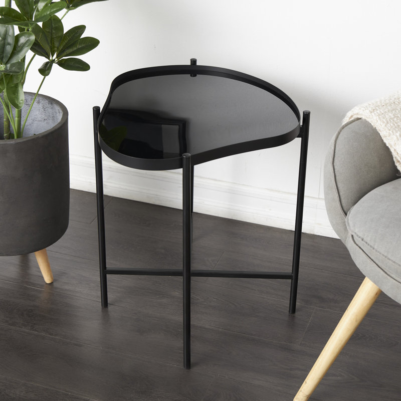 Table de bout à plateau en verre Plinio de 21,05 po de hauteur