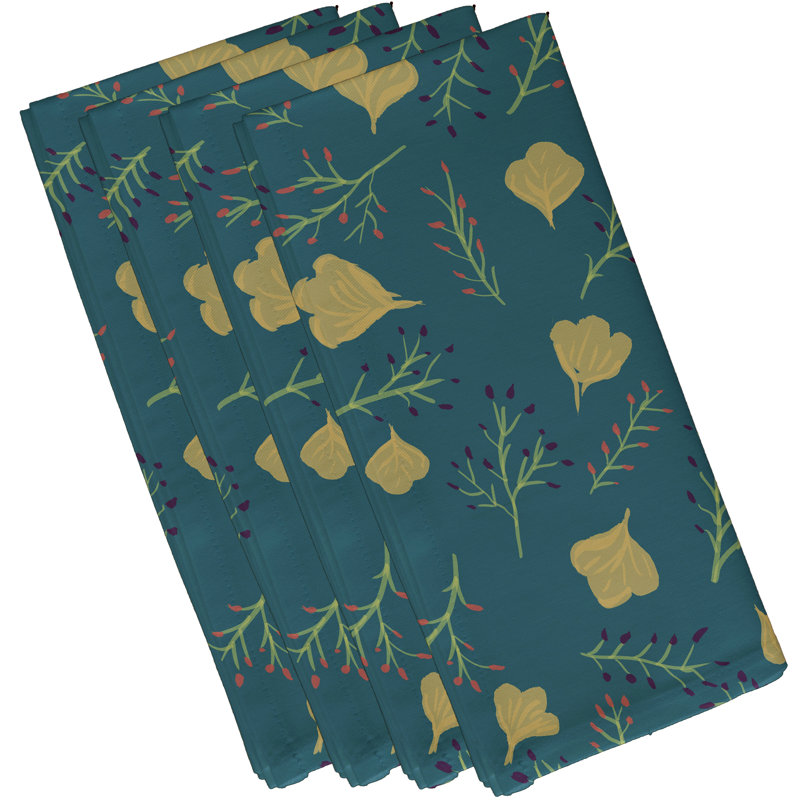 Ensemble de serviettes 4 pièces Slezak Spring Blooms, L 18 po x L 18 po, sarcelle