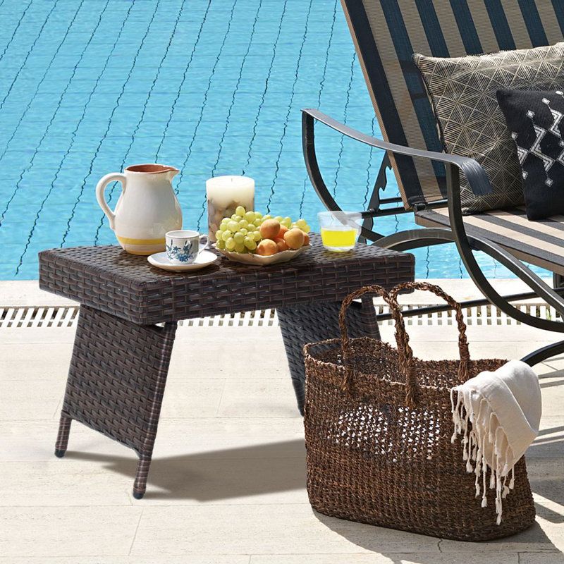 Lauriano Rectangular Folding Outdoor Side Table , 60cm cm W cm D