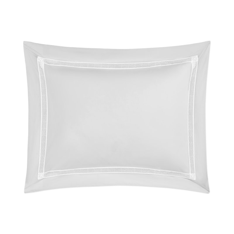 Taie décorative Ritz Percale, Huître / blanc, Très grand lit