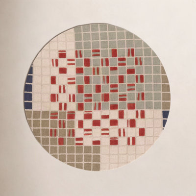 Elswick Gray Red Hand-Tufted Geometric Wool Rug