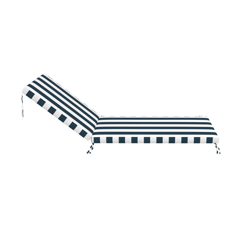 Wayfair Custom Outdoor Chaise Cushion With Sunbrella Fabric, 24" W x 73" D, Sunbrella® Refuge Indigo