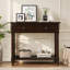 Mid century Modern Entryway Table Wood Console Table Traditional Design With 2 Drawers And Bottom Shelf-2010022981