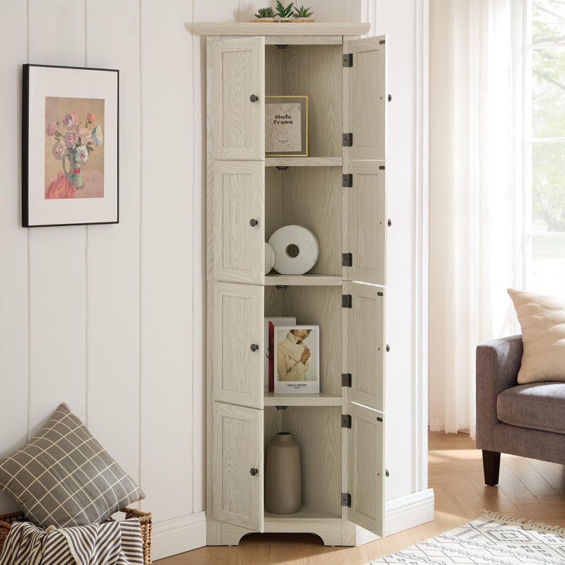 Armoire de rangement 4 niveaux à 4 niveaux avec 8 portes, idéale pour maximiser l'espace et organiser l'essentiel dans n'importe quelle pièce