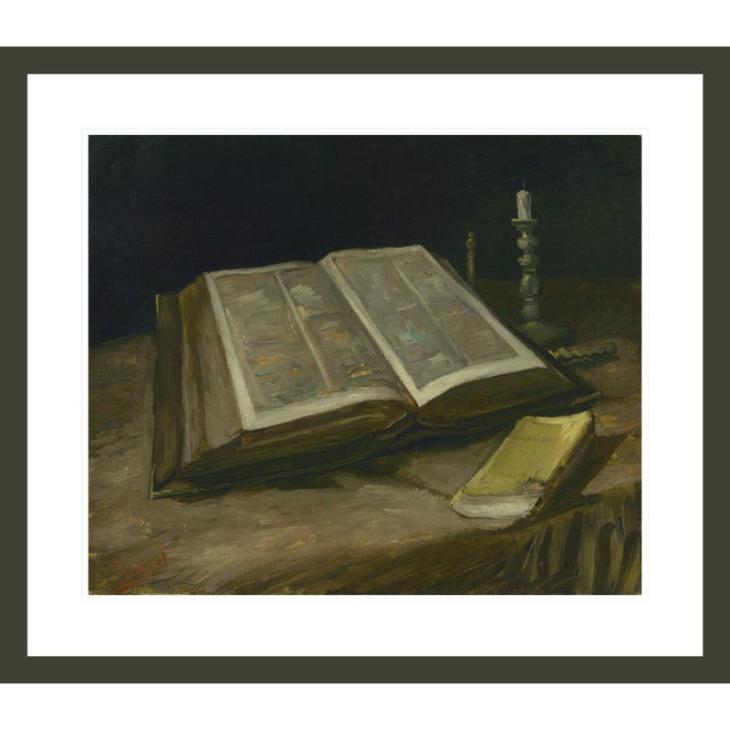 Nature morte avec la bible par Vincent van Gogh, impression giclée encadrée, H 23,5 po x l 26,97 po