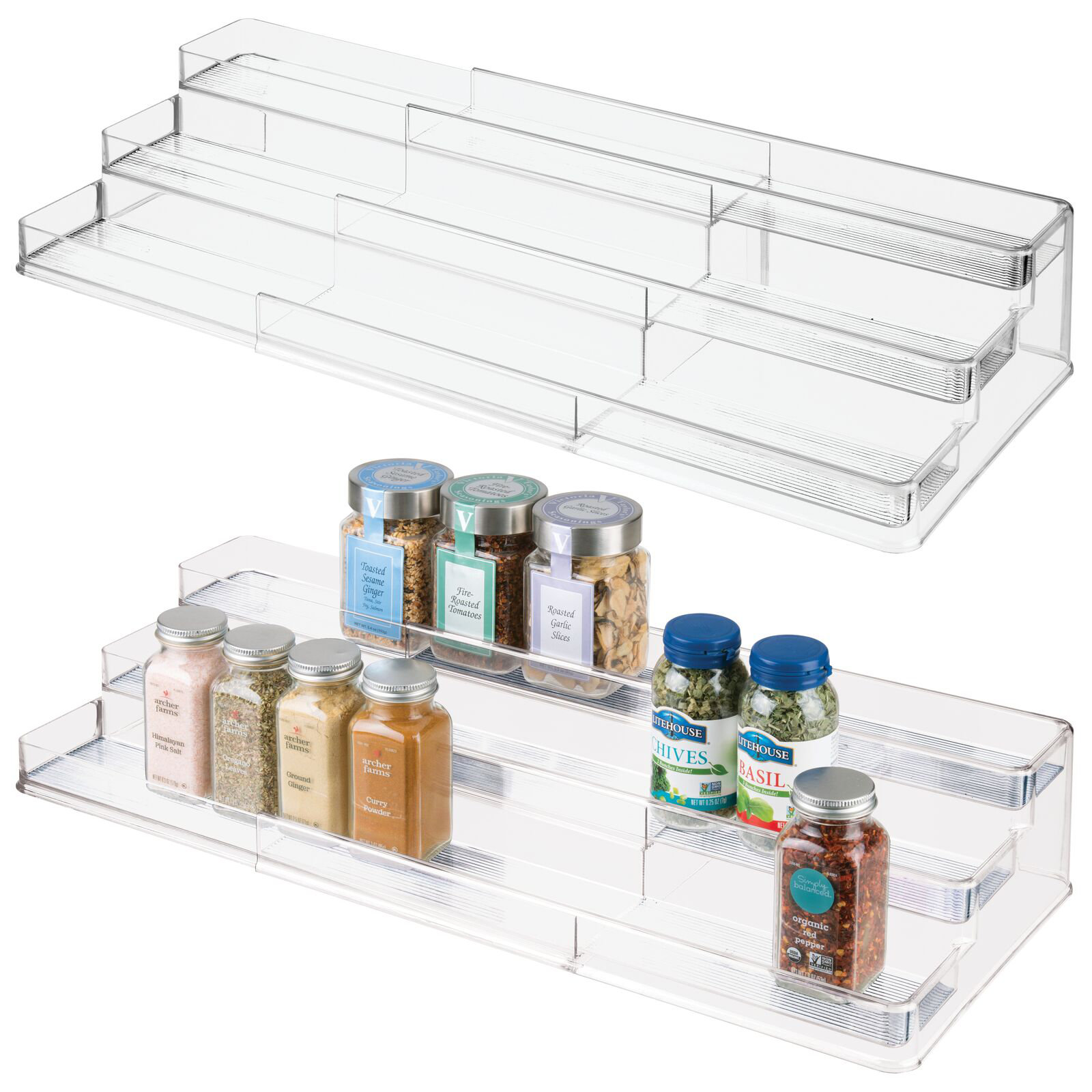 mDesign Plastic Shelf Adjustable & Expandable Spice Rack Organizer ...