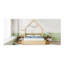 Grand lit en bois spacieux avec tiroirs de rangement, style rustique pour la maison