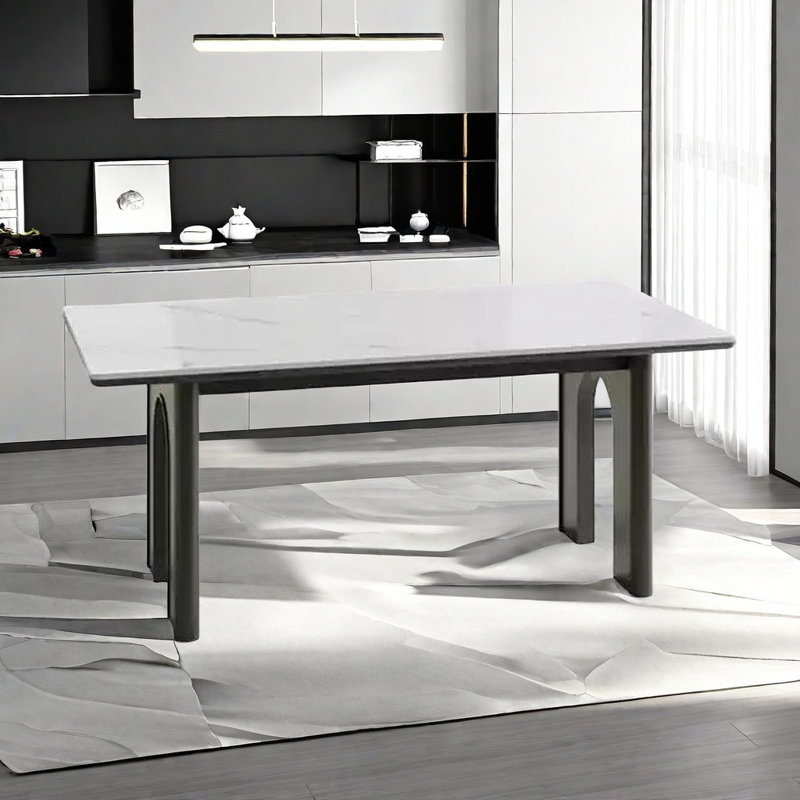 Thickened Explosion-Proof Rock Board Dining Table, 29.52"H x 70.86"L x 31.49"W
