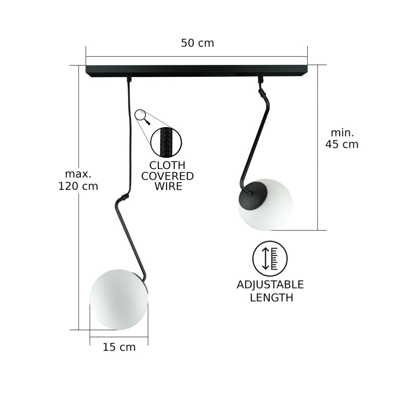 Suniya - Light Matte Black Unique/Statement Pendant, 2