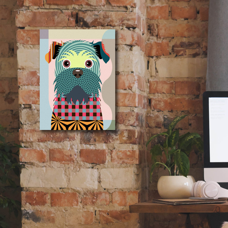 «Brussels Griffon» par Lanre Adefioyue, H 16 po x l 12 po x P 0,75 po