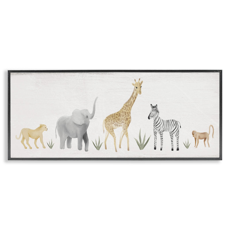 Adorable animal de la jungle, art de la giclée noire encadrée par Daphne Polselli, Giclée encadrée noir minuit