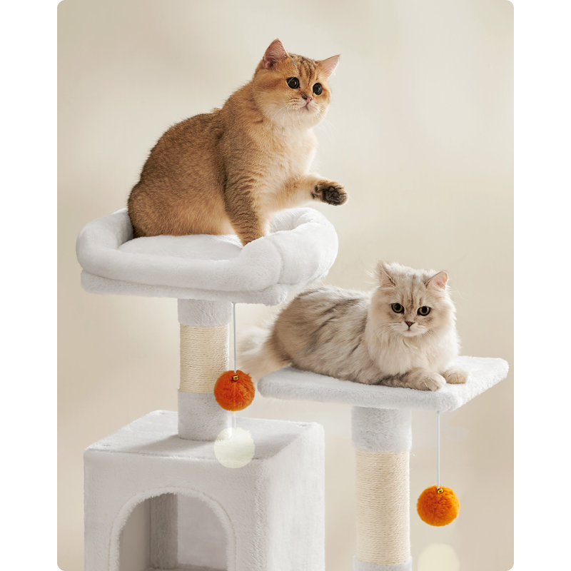Arbre à chat 61 po H, Blanc, H 59,4 po x l 30,8 po x P 20,6 po