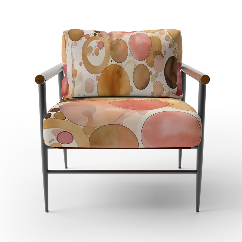 Chaise rembourrée avec accoudoirs abstraits et géométriques Afro Dreams Boho Chic, Noir, noir, noir, noir