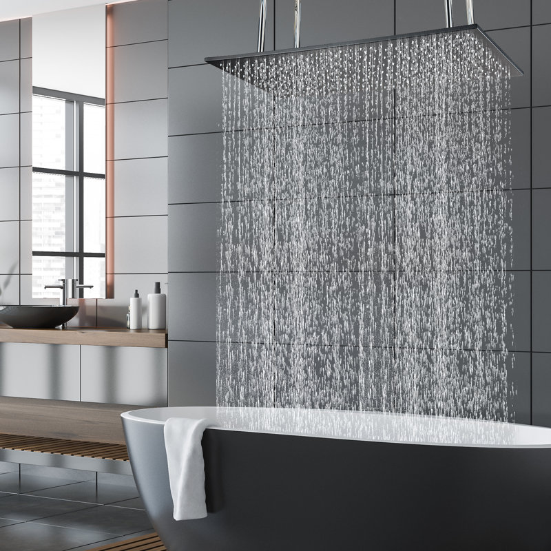 Rain Fixed Shower Head, Matte Black