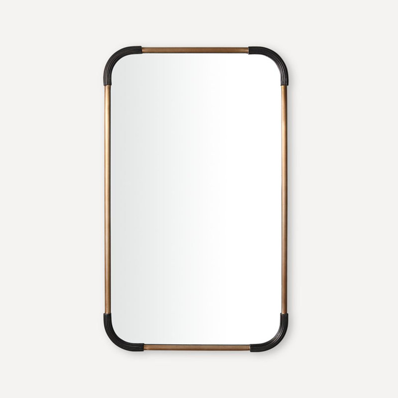 Mixed Metal Mirror, Aged Brass