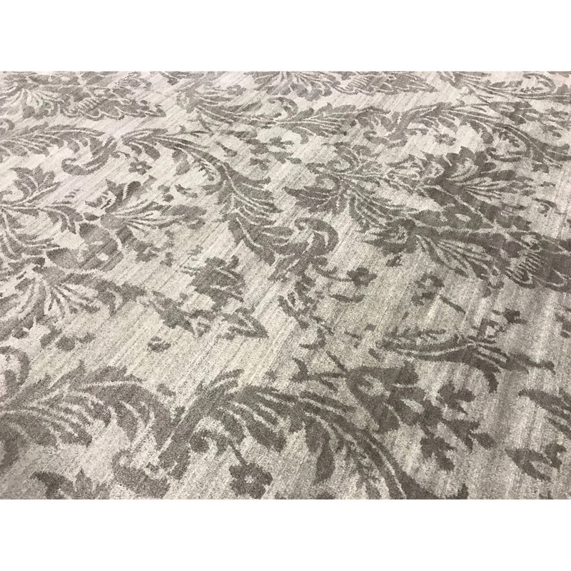 Himalayan Art Damask Area Rug in Gray