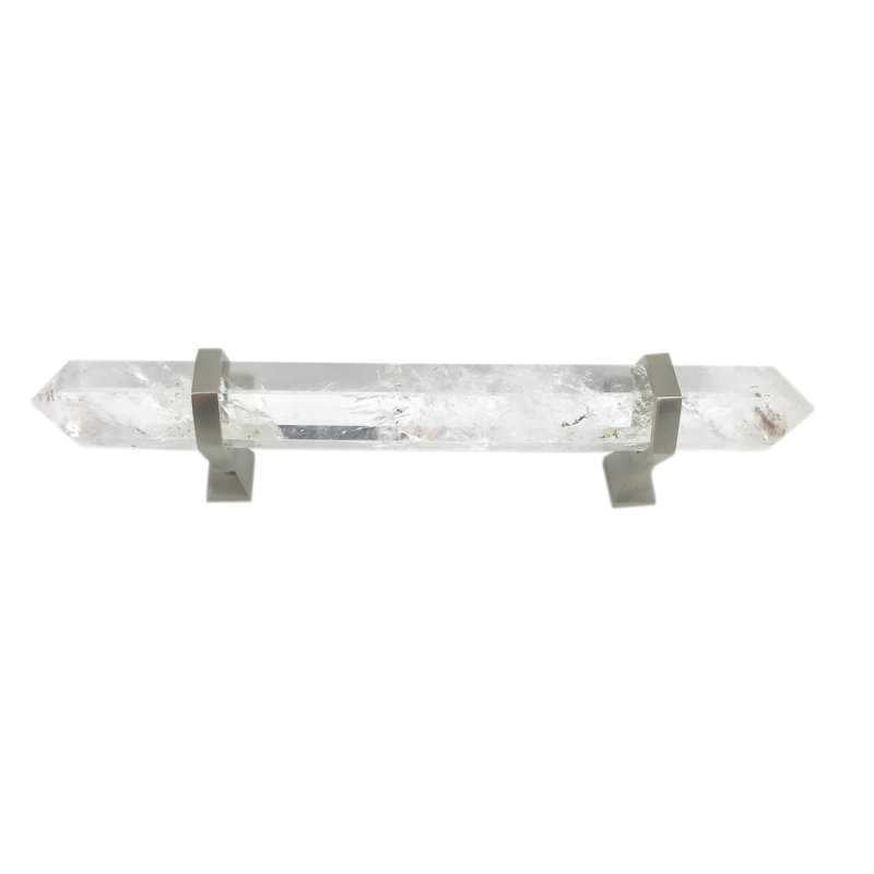 4" Center to Center Bar Pull, Satin Nickel/Clear