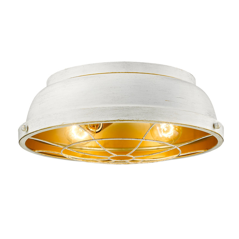 Skye Steel Flush Mount, French White