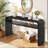 59.4'' 2-Tier Solid Wood Veneer Console Table with Waterfall Edge