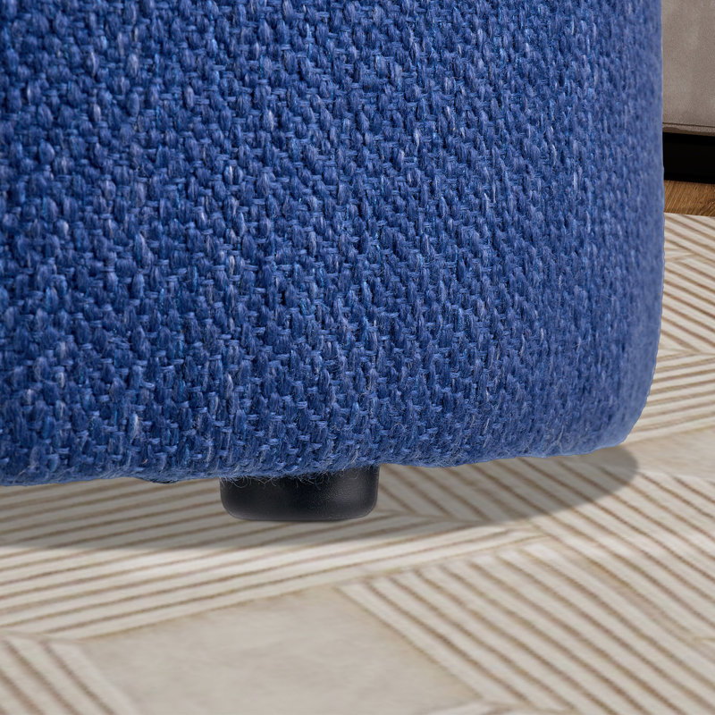 Coffee Table With Storage & 2 Ottoman, Blue