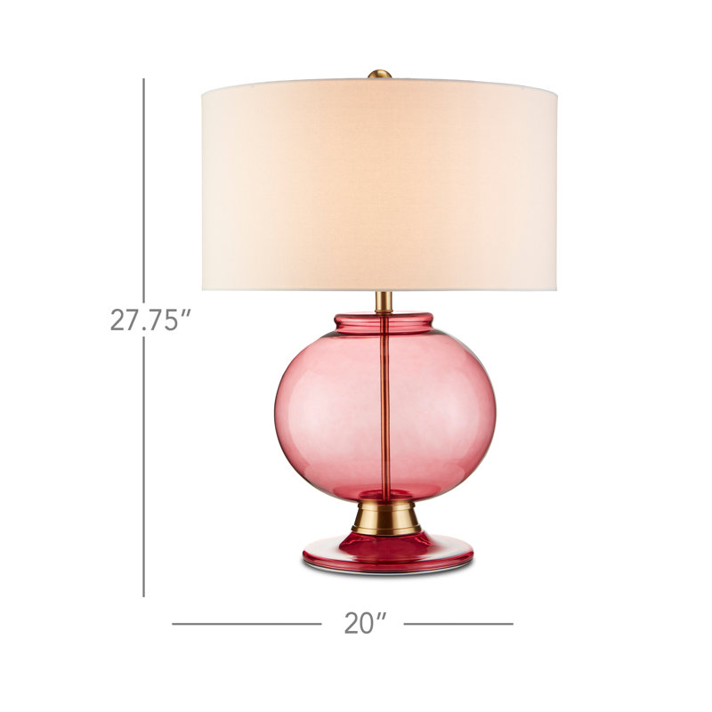 Jocasta Table Lamp, Clear Red/Brass