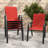 Outdoor Dining Chairs 6 With 350 Lbs Capacity, Wide Seat For Lumbar Support, Rust- Frame And Waterproof Fabric Multiple Environments Seats, Metal
