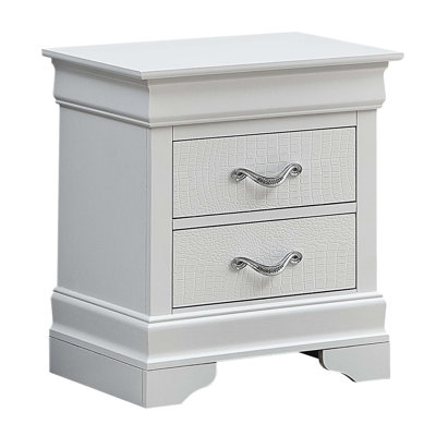 Wooden Nightstand With Intricate Drawer Designs