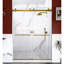 Porte de douche coulissante double de 56 à 60 po de largeur, verre trempé de 10 mm de 3/8 po, or brossé, conception d'ouverture réversible, système imperméable brisé amélioré, fabrication en acier inoxydable 304 réglable de 80 po