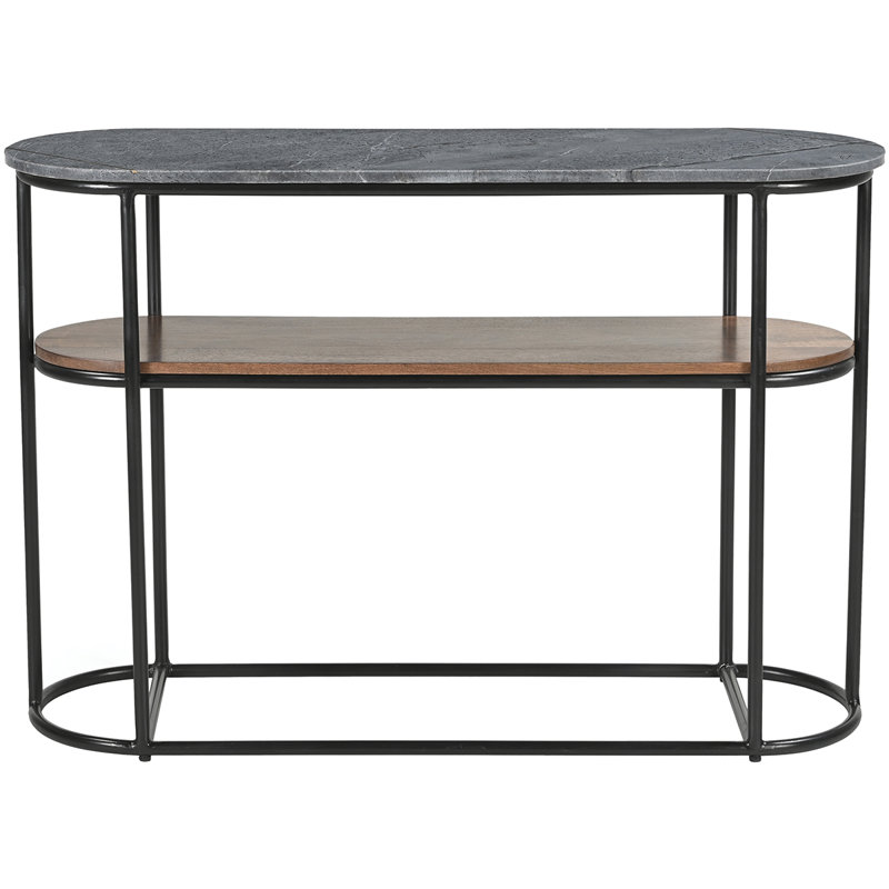 Anjanet 112cm Console Table, Grey/Medium Wood, Black